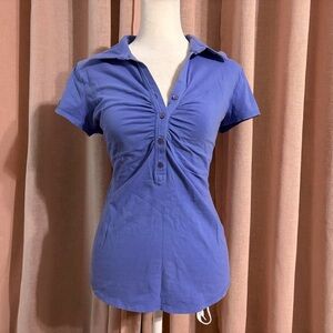 y2k ruched henley top